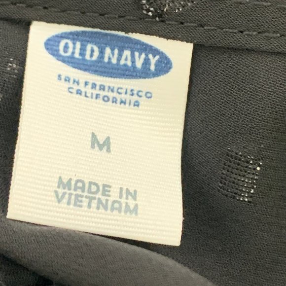 Old Navy Elegant Black Blouse Cold Shoulder Ruffled Round Neck Medium Lined - Picture 3 of 13